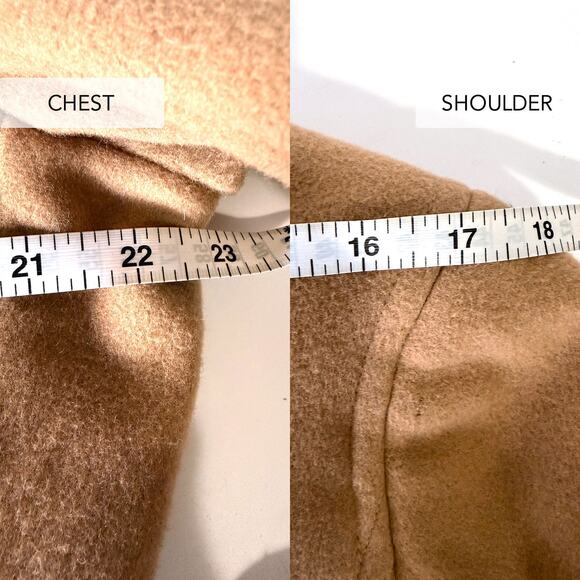 L.L.BEAN Classic 100% Wool Premium Italy Fabric Peacoat Coat in Camel Size 14 - Picture 15 of 16